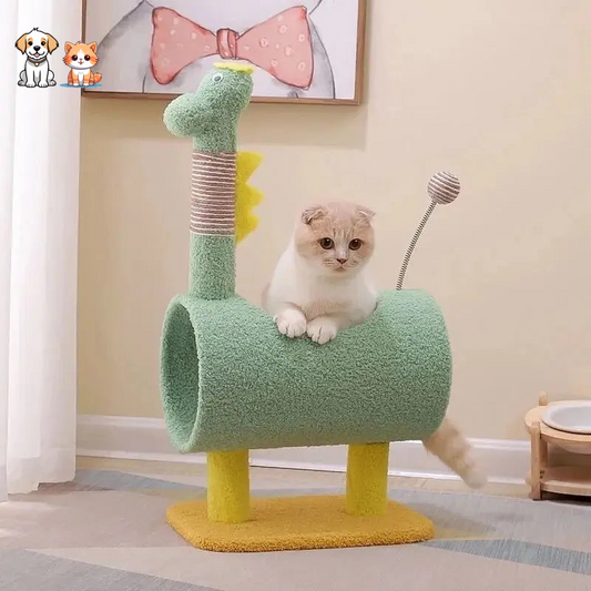 Arbre d'escalade en design de dinosaure pour chat
