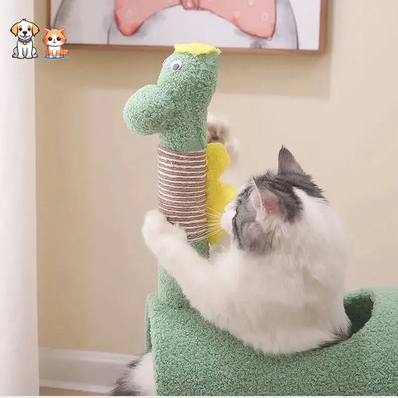 Árbol trepador con diseño de dinosaurio para gatos