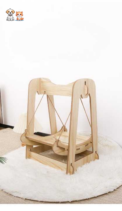 Wooden hammock bed for cats