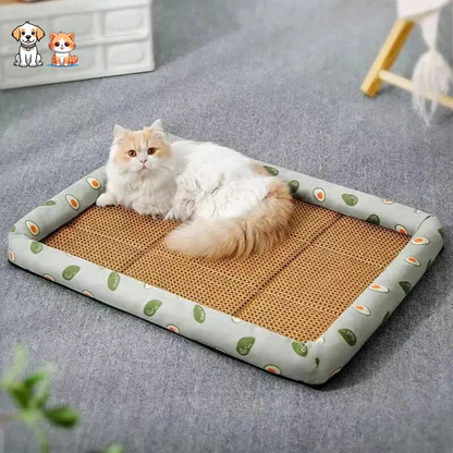 Tapis Rafraichissant Chat En Rotin Respirant
