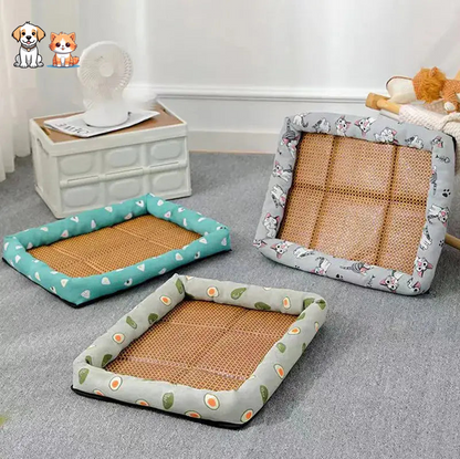 Tapis Rafraichissant Chat En Rotin Respirant