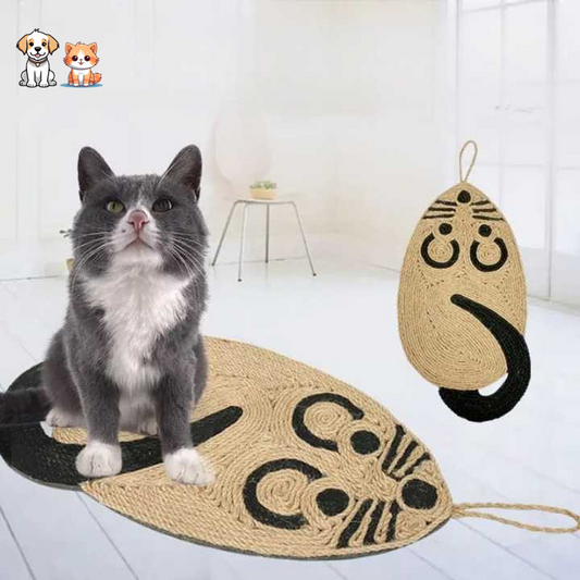 Corrugated paper mouse design scratching board for kitten