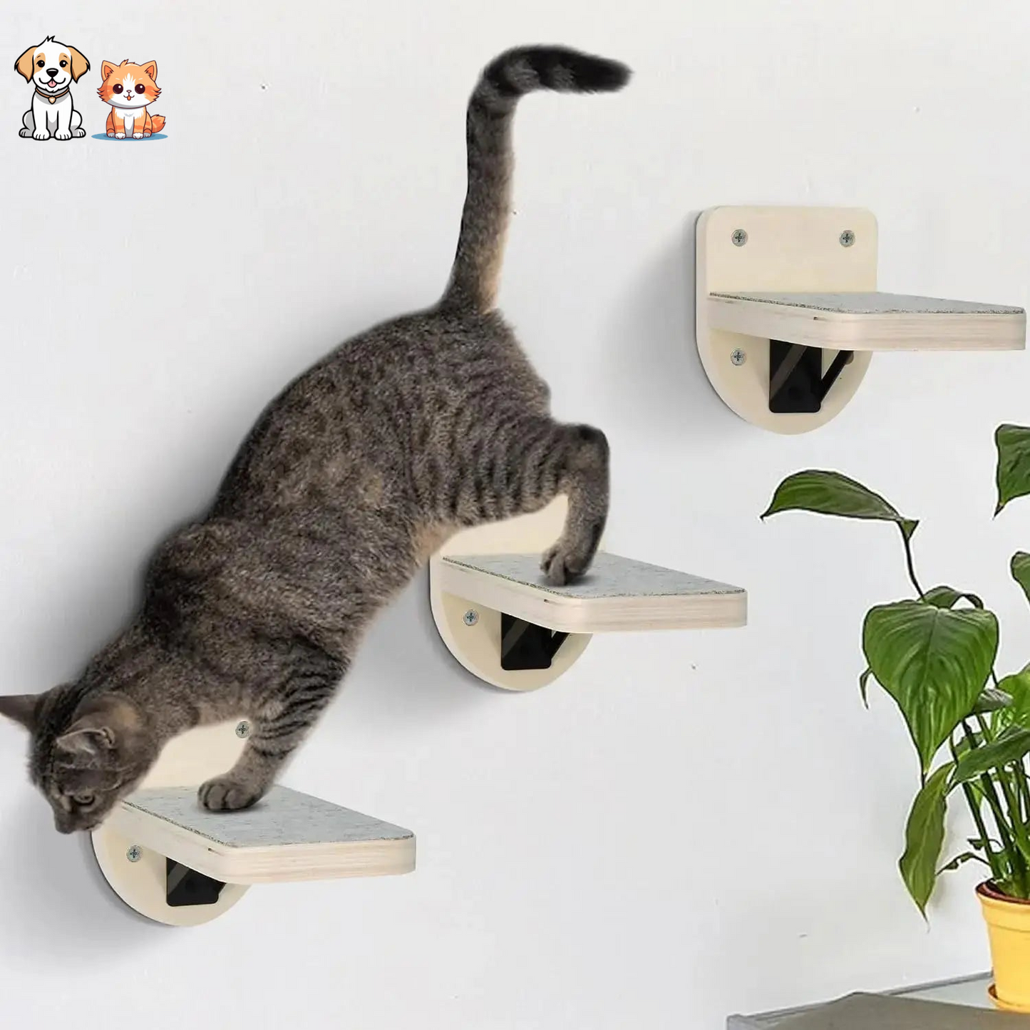 Juego de escaleras para gatos estilo tres plataformas
