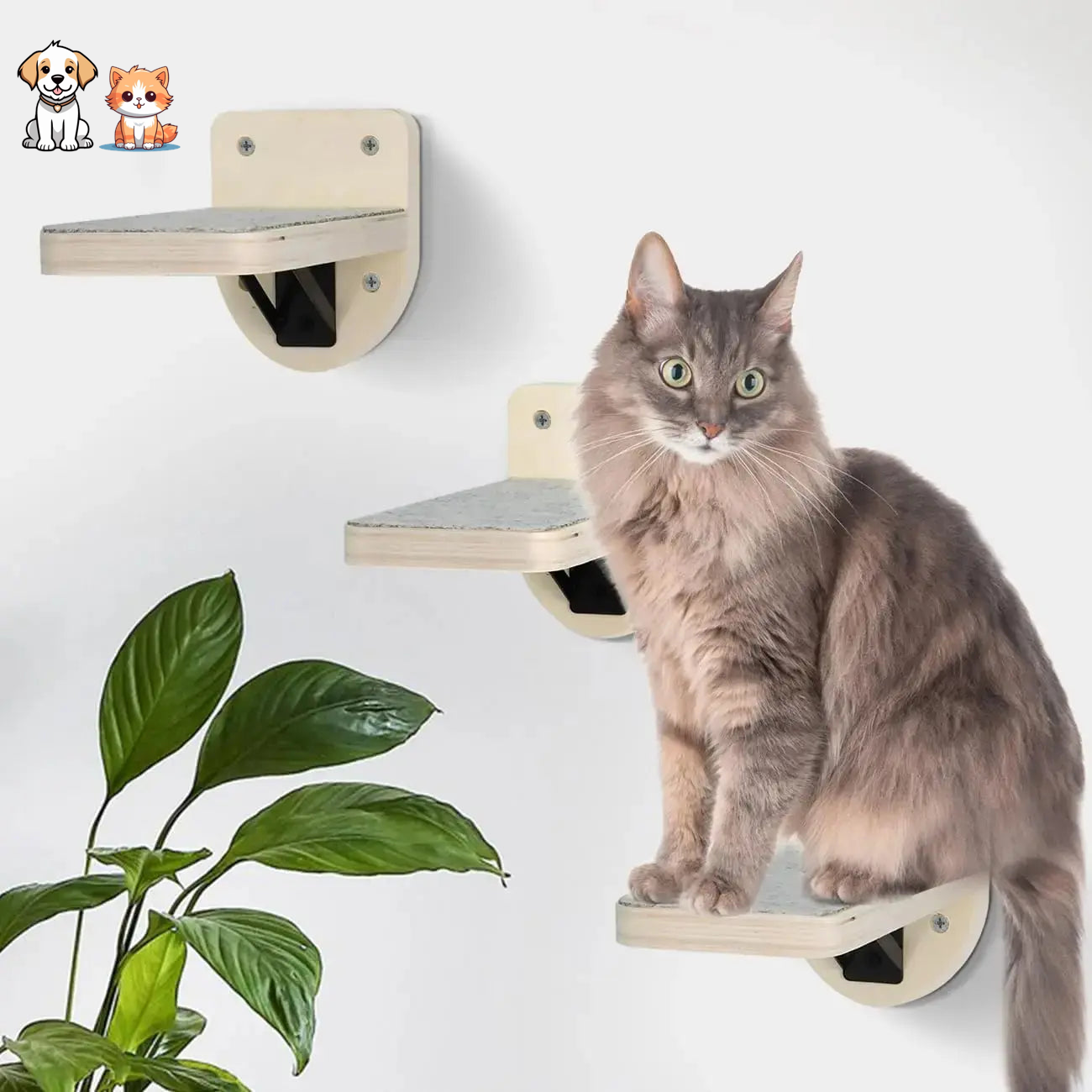 Juego de escaleras para gatos estilo tres plataformas