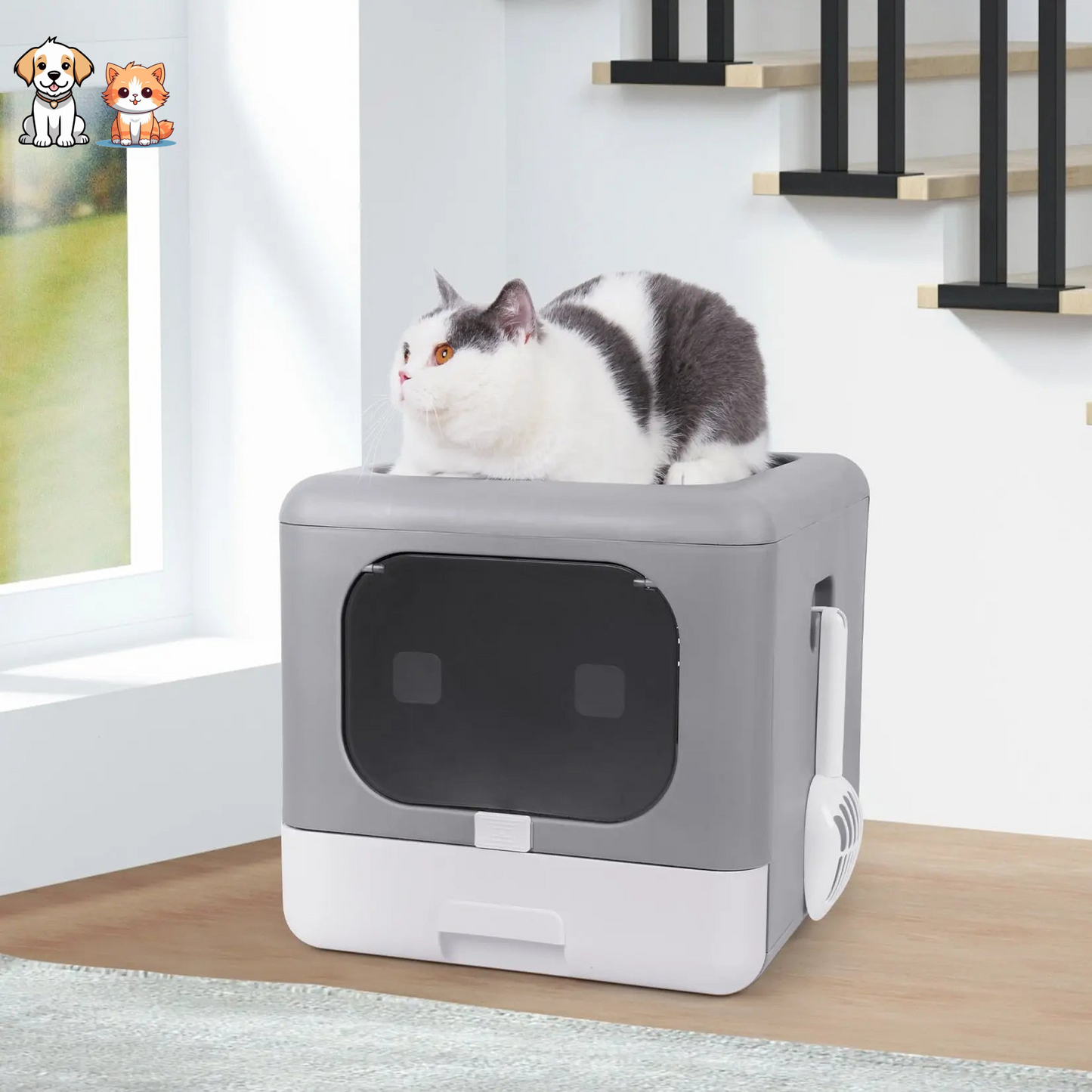 Bac à litière pliable pour chat