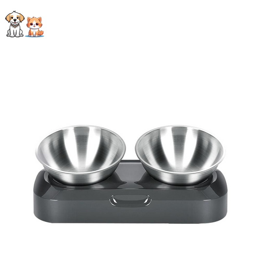 Gamelle chat design en inox avec socle en plastique - Tendre Fripouille