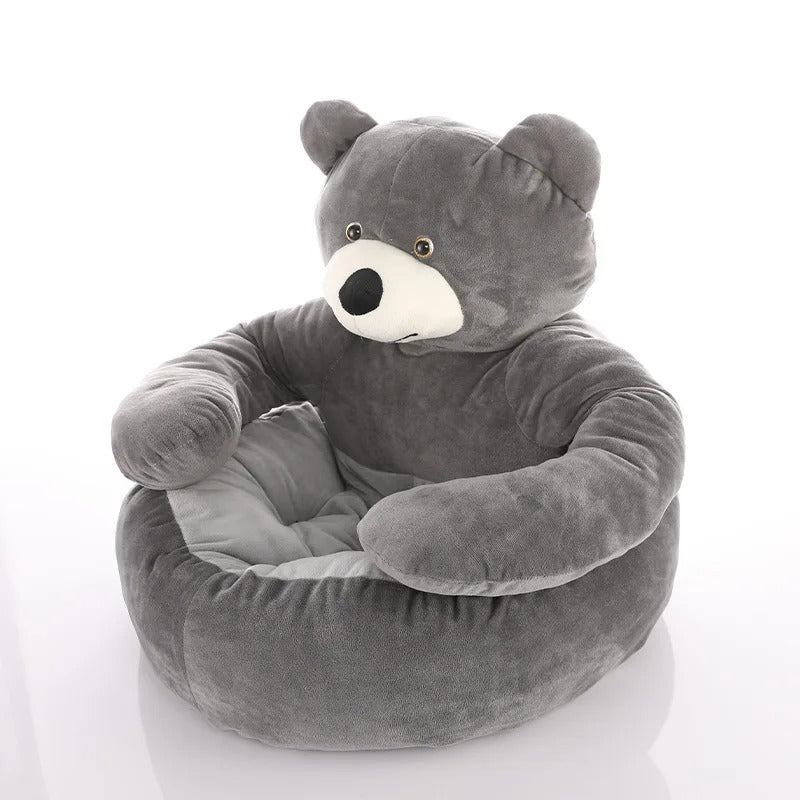 Niche en peluche gris ourson - Tendre Fripouille