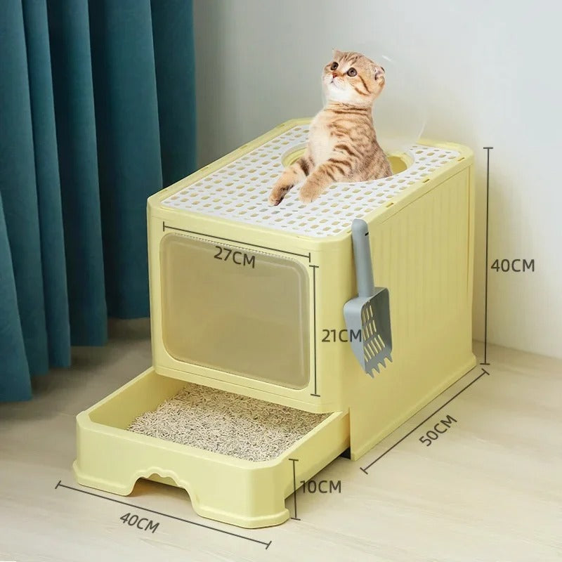 Caja de arena para gatos elegante e higiénica – LittyKitty4™