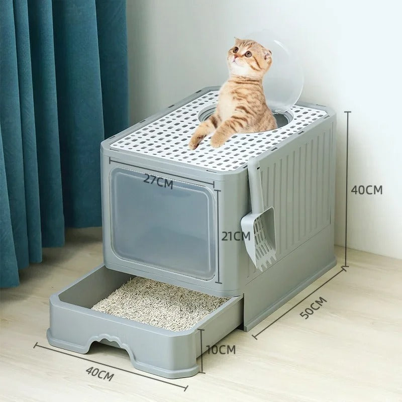 Caja de arena para gatos elegante e higiénica – LittyKitty4™